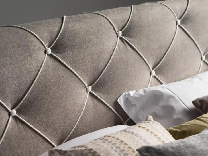Letto con box contenitore Diamond in tessuto o ecopelle
